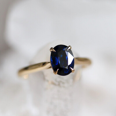 1.78ct Australian Blue Oval Sapphire Ring
