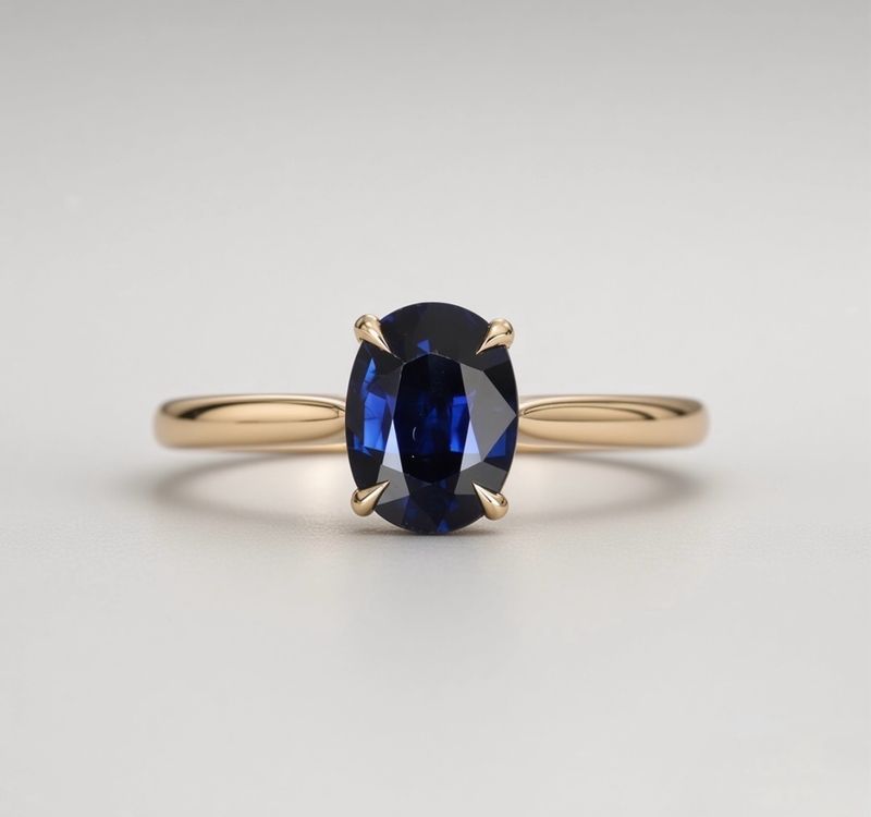 1.78ct Australian Blue Oval Sapphire Engagement Ring 1.78ct Australian Blue Oval Sapphire Engagement Ring