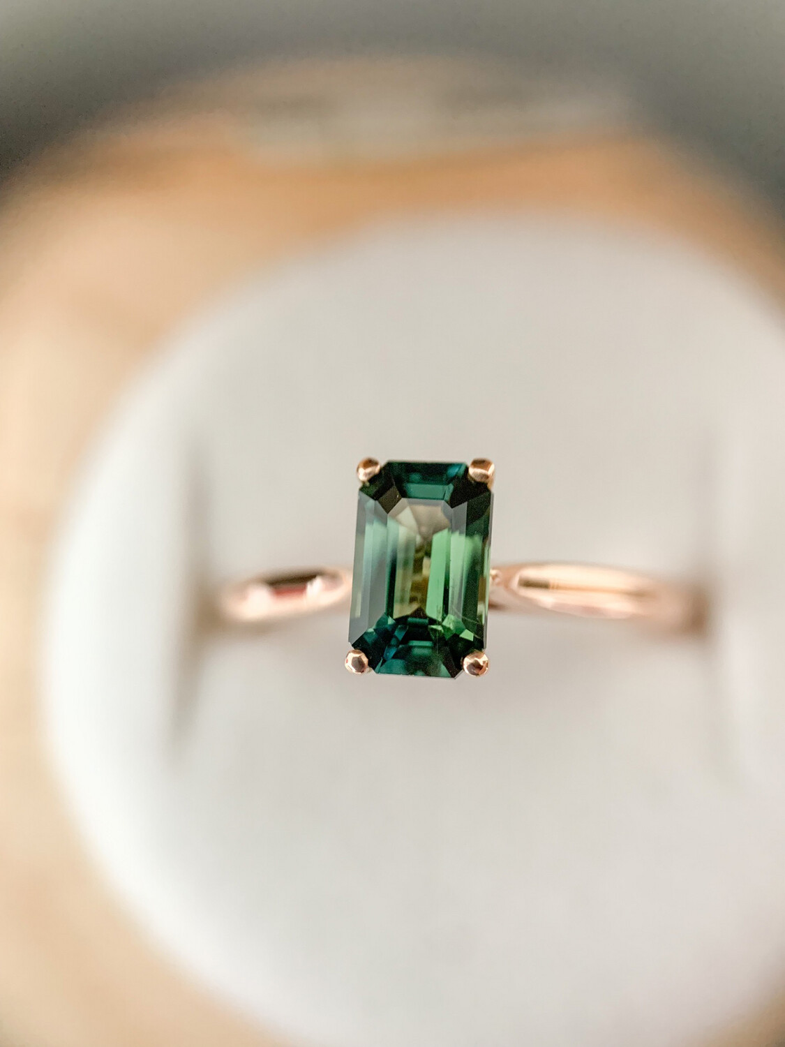 Signature Emerald Cut Solitaire Ring 9ct gold