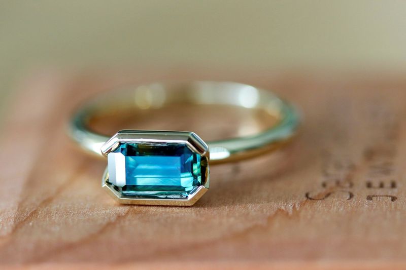 East-West Emerald-cut Ring