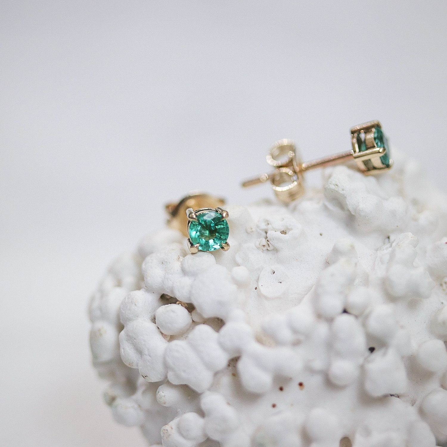 Zambian Emerald Stud Earrings