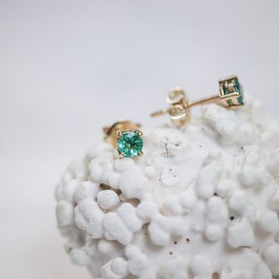 Zambian Emerald Stud Earrings