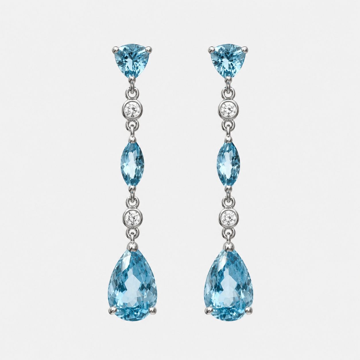 Aquamarine &amp; Diamond Earrings