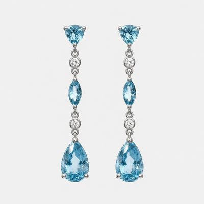 Aquamarine &amp; Diamond Earrings