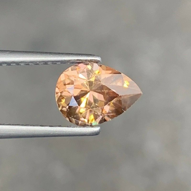 Natural Zircon - Golden Heart &amp; Champagne Pear Shape