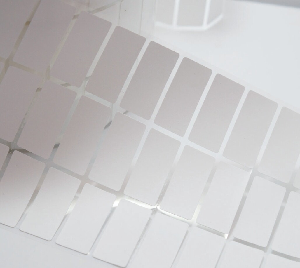 Iron on white 3cm by 1.5cm