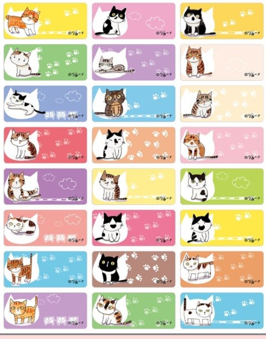 Colourful Cat (3cm × 1.3cm)