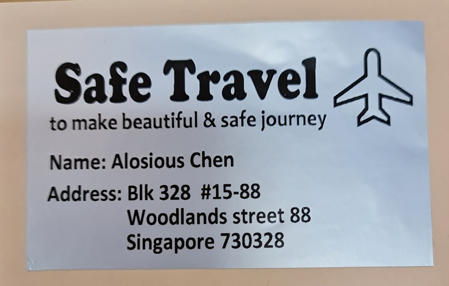 Safe Travel Stickers (9.5cm x 5cm)