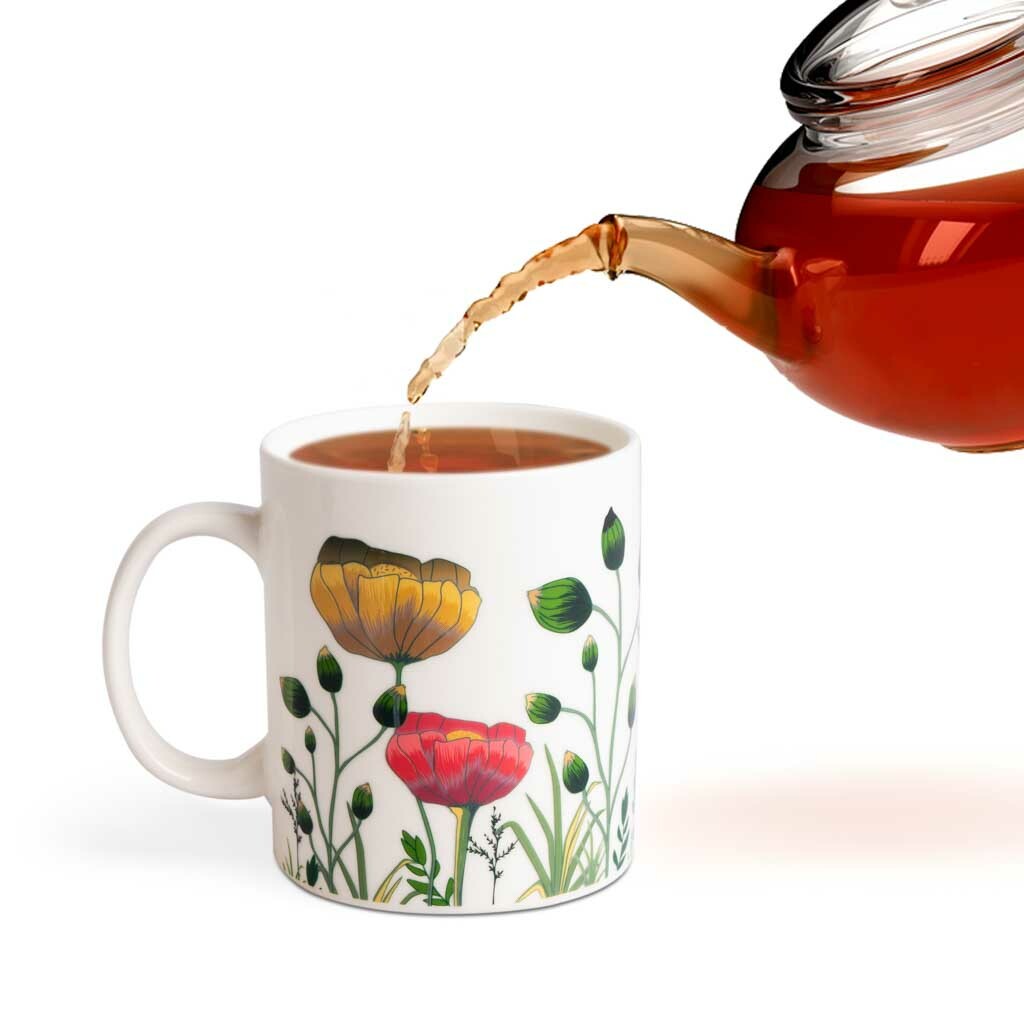 VINGVO tasse à thé à changement de température Tasse à changement de  couleur de température Affichage de fleurs Bol à thé