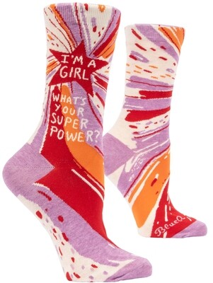 Chaussettes femme I'm a girl what's your superpower ?