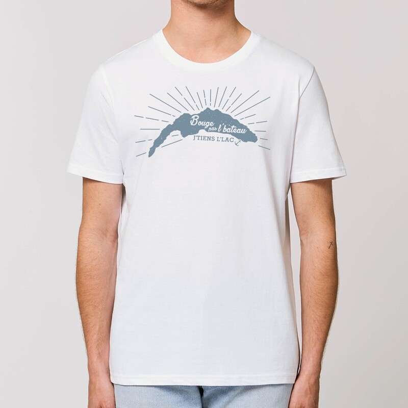 T-Shirt Particules Homme - Bouge pas l'bateau j'tiens l'lac version Léman