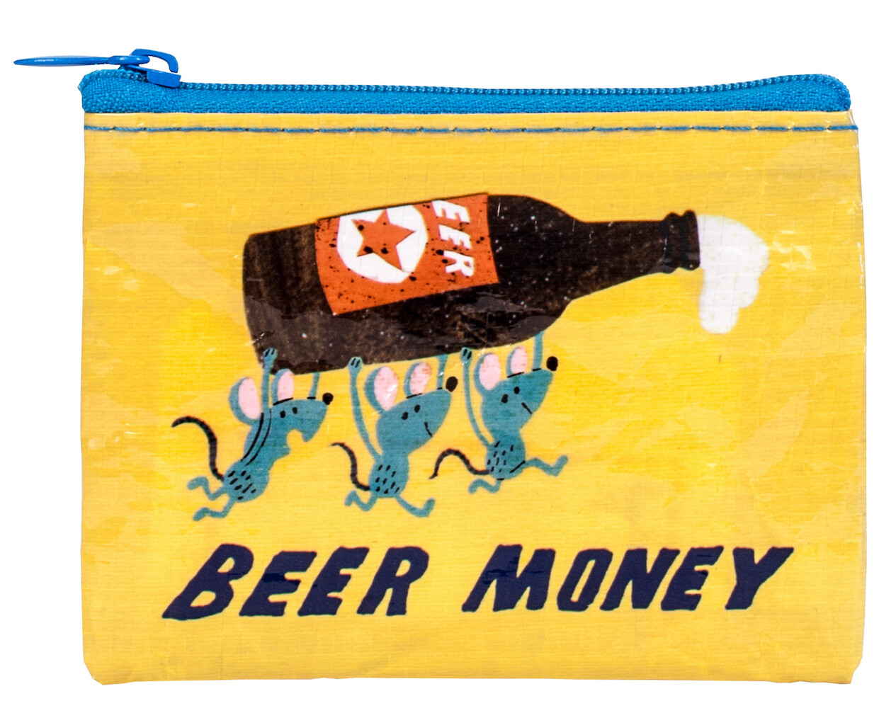 Petite pochette à monnaie zippée Beer money