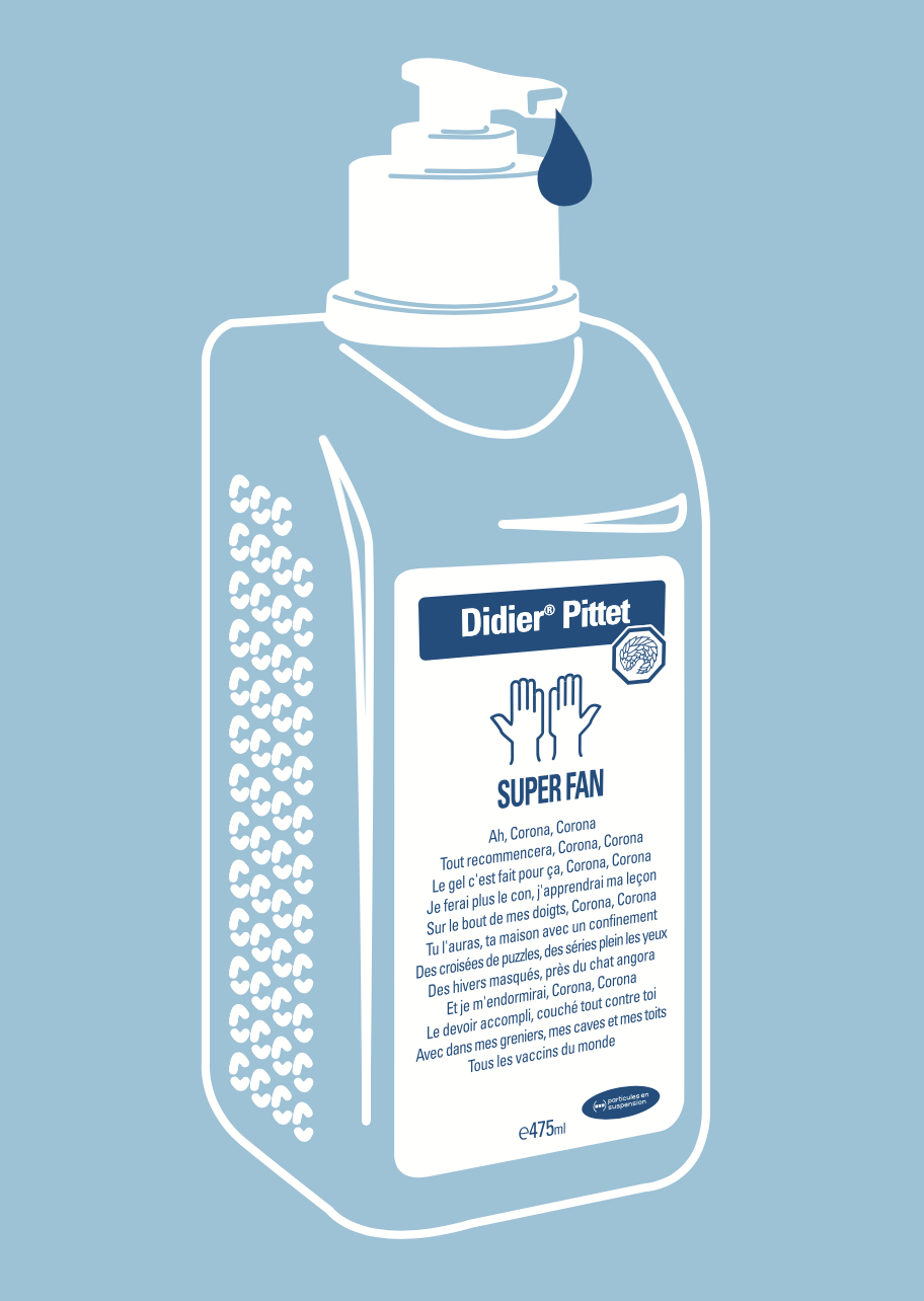 Carte postale Particules - Gel Hydroalcoolique - Didier Pittet Superfan ♥️ Carte postale Particules - Gel Hydroalcoolique - Didier Pittet Superfan ♥️