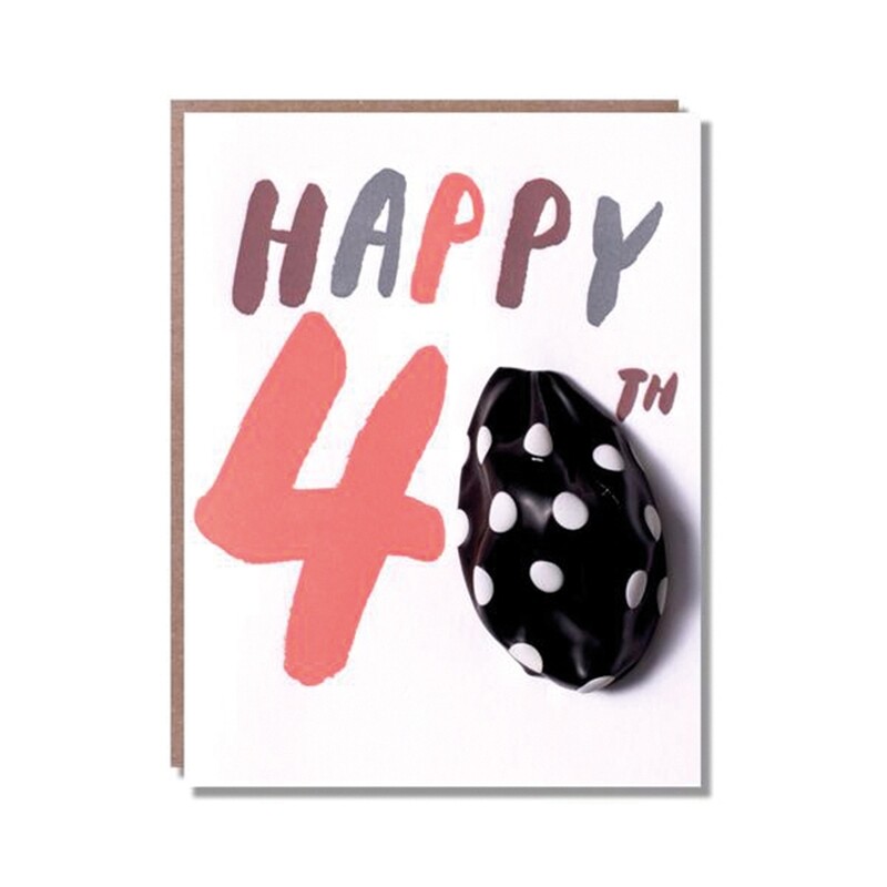 Carte de vœux Happy 40 - avec un ballon