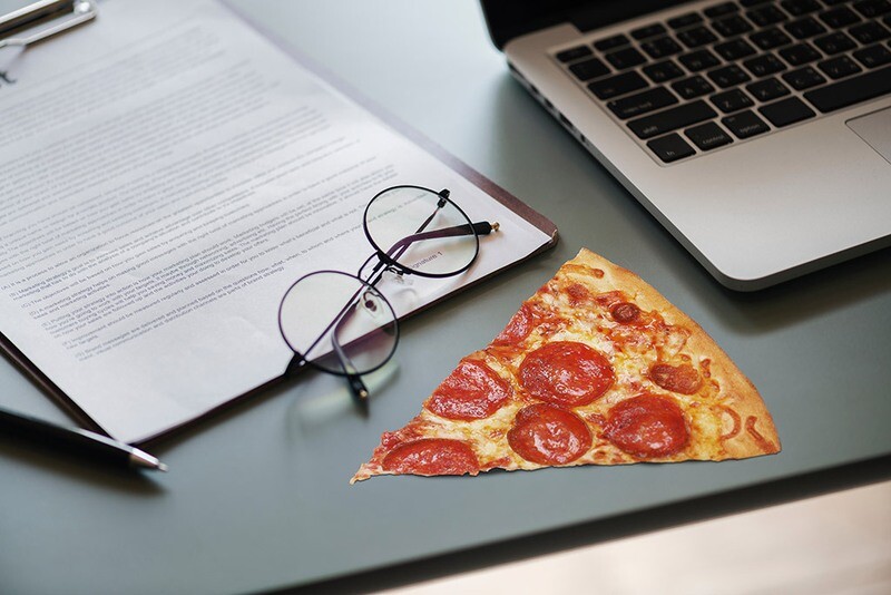 Lingette lunettes et écran microfibre tranche de pizza