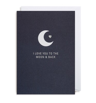 Carte double avec enveloppe - Love to the moon & back