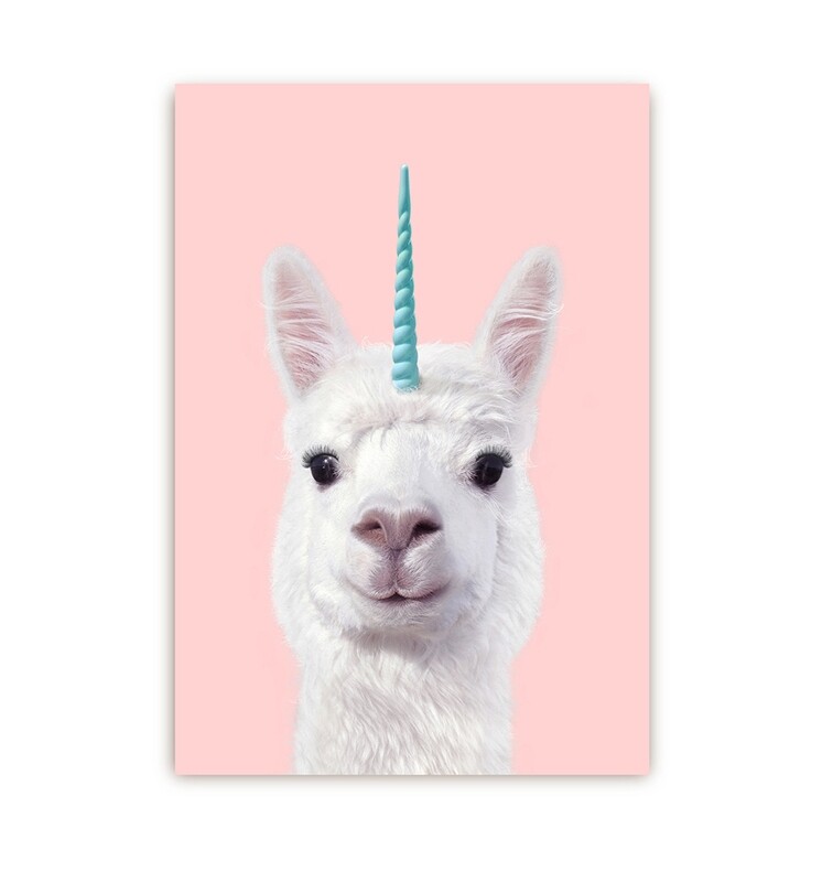 Carte postale - Lama licorne