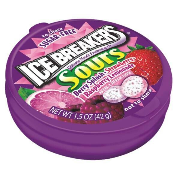 Bonbon sans sucre - Ice Breakers Sours - Mélange de baies, fraise, cerise 42g