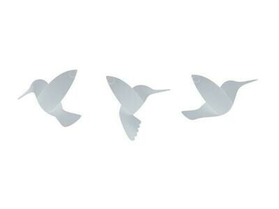 9 déco murale colibris blancs