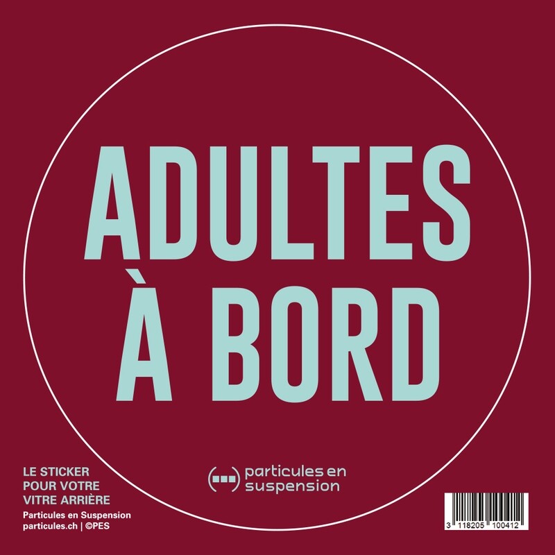 PROMO - Sticker voiture Particules - Adultes à bord PROMO - Sticker voiture Particules - Adultes à bord