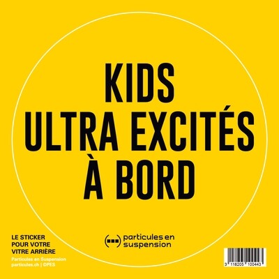 Sticker voiture Particules - Kids ultra excités à bord Sticker voiture Particules - Kids ultra excités à bord
