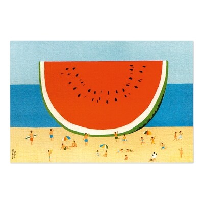Carte postale - Pastèque à la plage