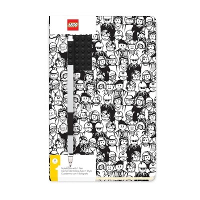 LEGO®Cahier de note Minifig Noir et Blanc avec 1 stylo gel
