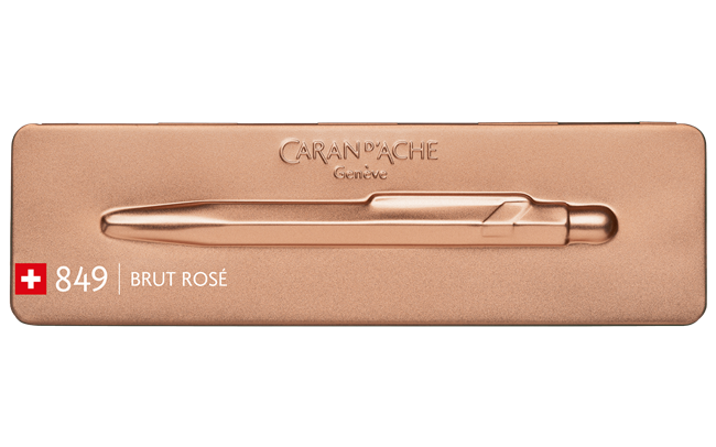 Caran d'Ache - Stylo Bille 849 BRUT ROSÉ avec Étui
