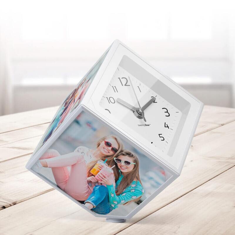 Cadre photo cube et horloge