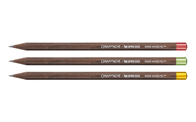 Caran d'Ache - 3 crayons SWISS WOOD NESPRESSO – Édition Limitée