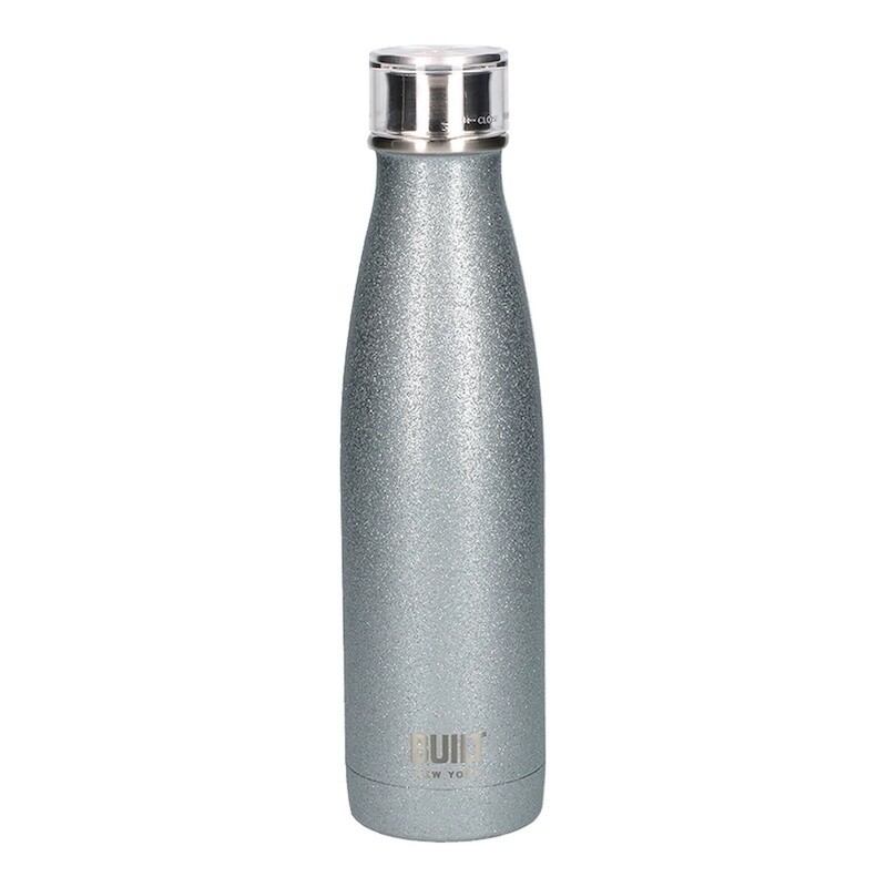 Gourde isolante - acier inoxydable à double parois 500 ml paillettes argent