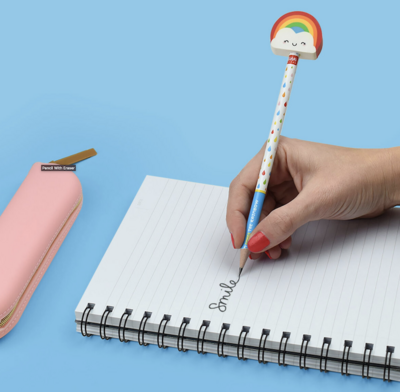Crayon avec gomme arc-en-ciel