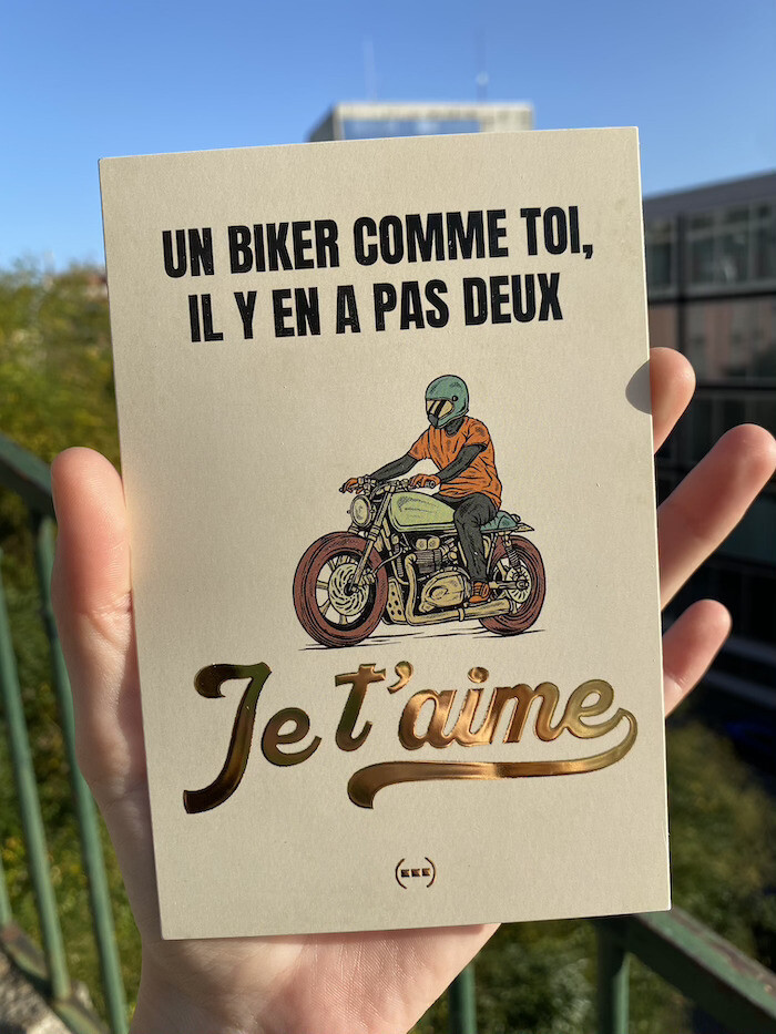 Carte postale Particules - Un biker comme toi