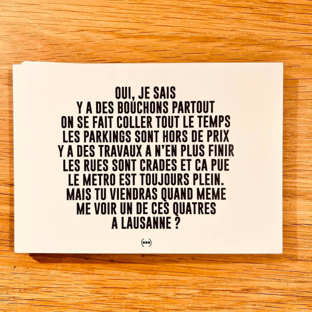 Carte postale Particules - Tu viendras me voir à Lausanne ?
