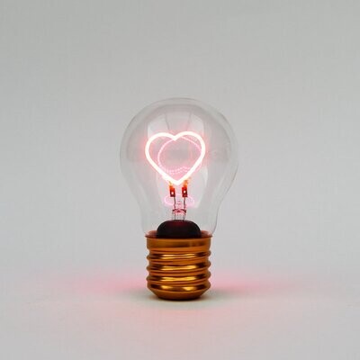 Lampe sans fil en forme d'ampoule filament coeur