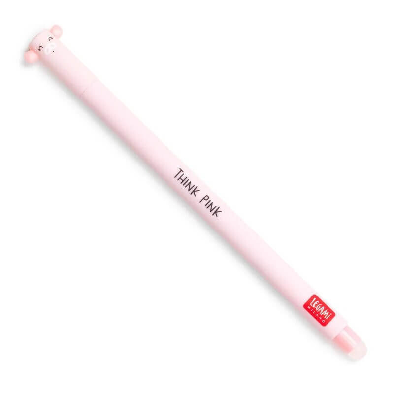 Stylo gel effaçable cochon