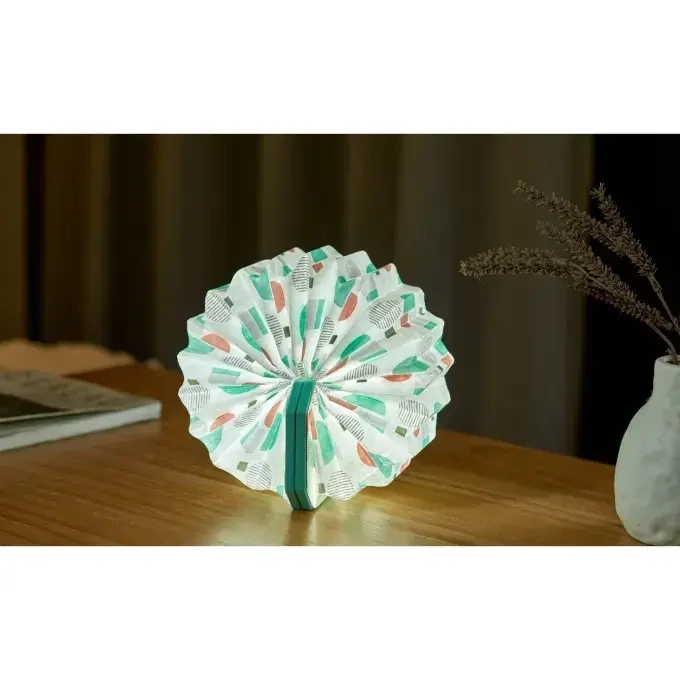 Gingko - Luminaire accordéon - Turquoise velvet