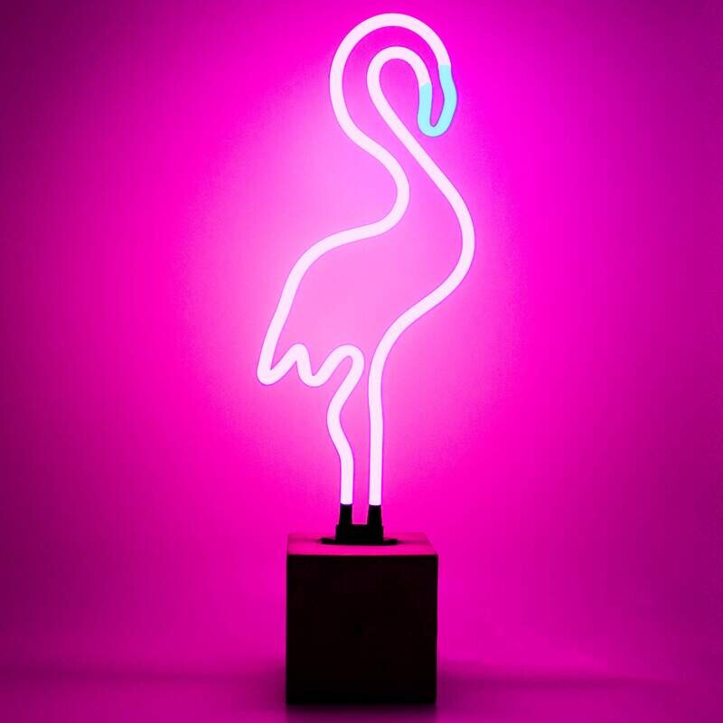 Néon en verre : Flamant rose