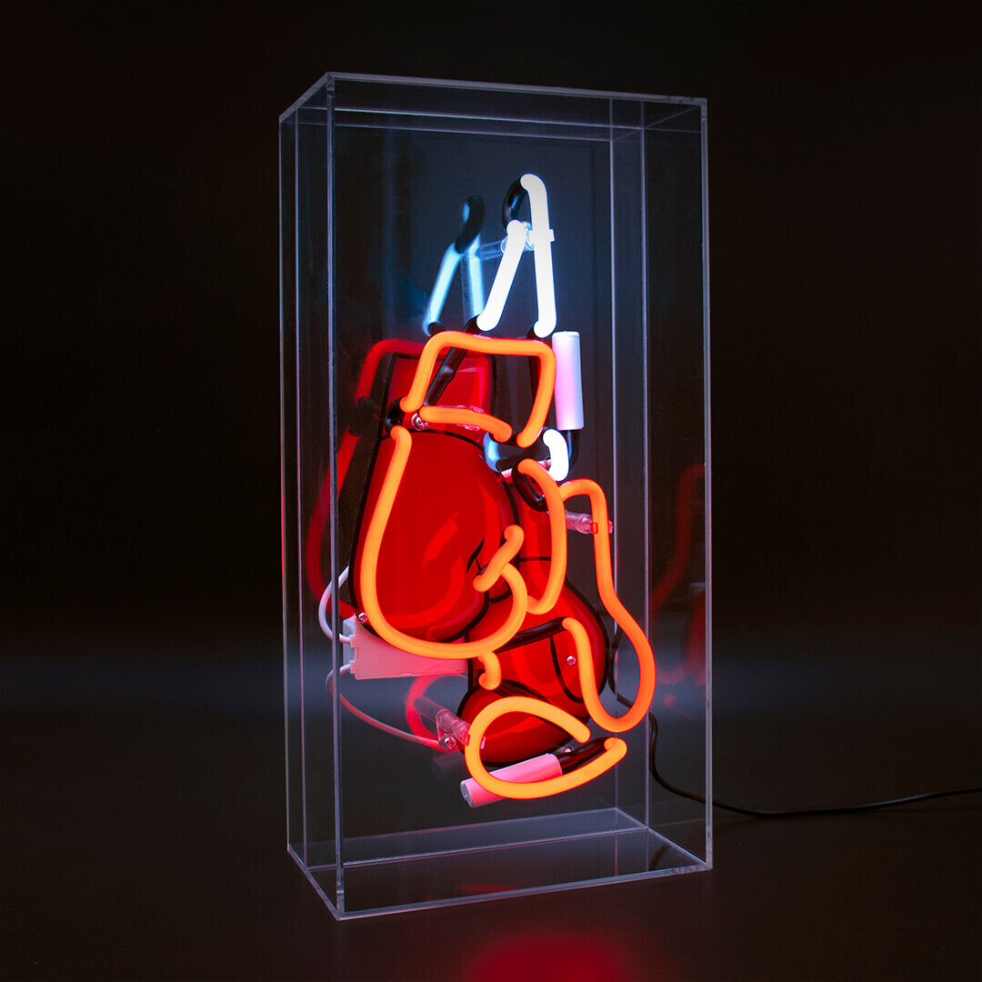 Néon en verre : Gants de boxe