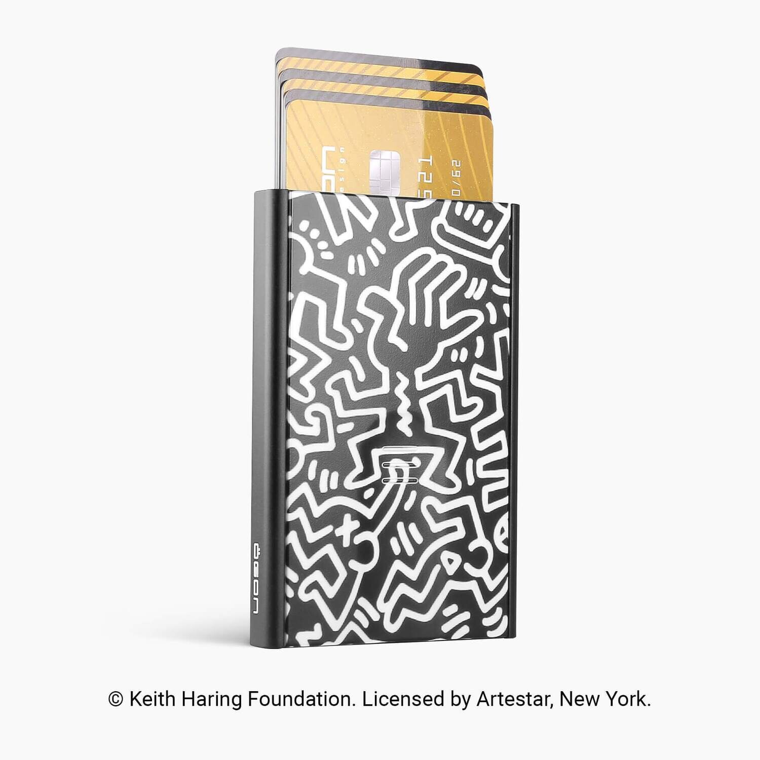 Distributeur de cartes alu Keith Haring Black & White