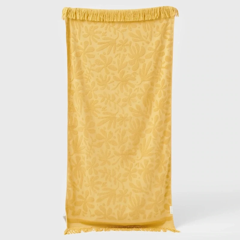 Serviette Luxe Mango Bay  Jaune moutard dorée