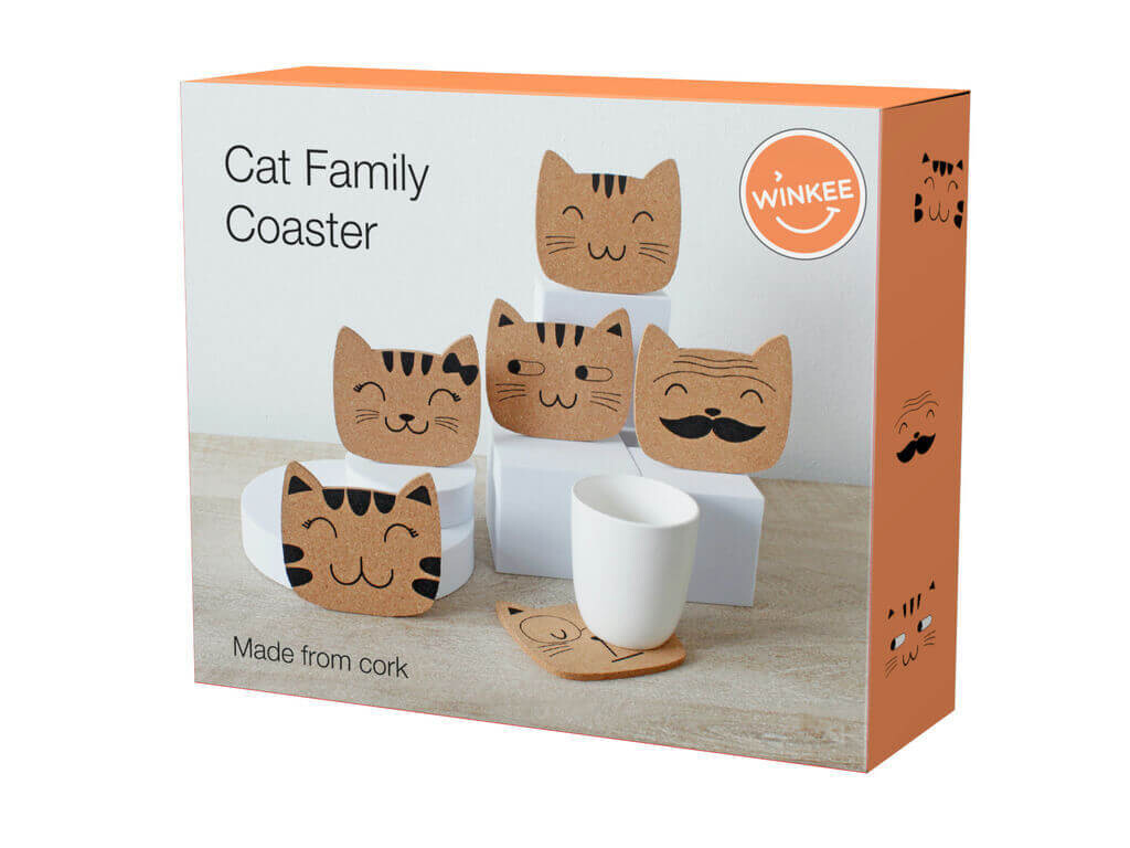 Sous-verres chat en liège