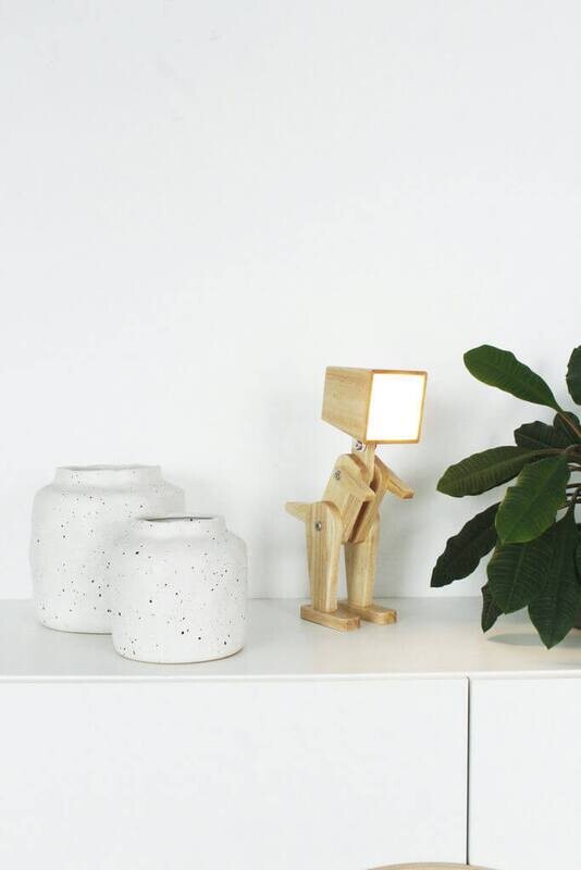 Lampe Dino en bois