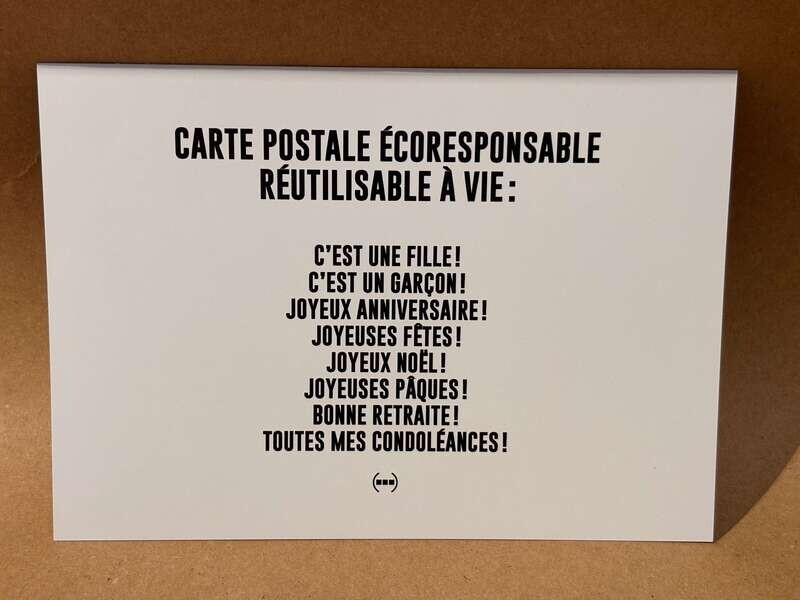 Carte postale Particules - ECOLO REUTILISABLE A VIE