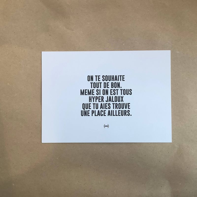 Carte postale Particules - On te souhaite tout de bon / Hyper jaloux place allieurs