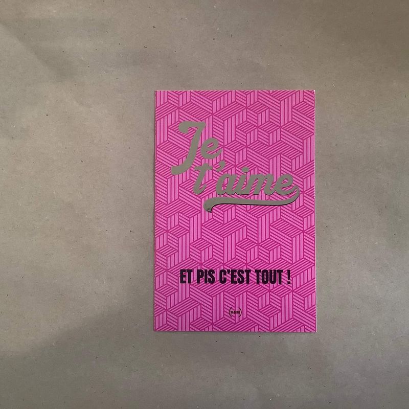 Carte postale - Je t'aime - rose