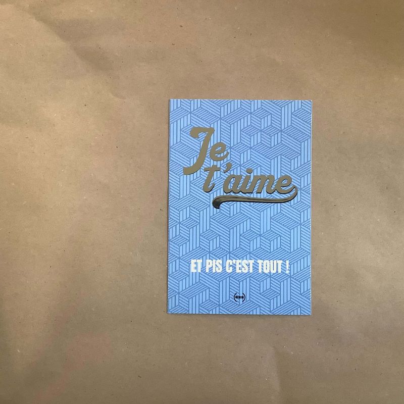 Carte postale - Je t'aime - rose