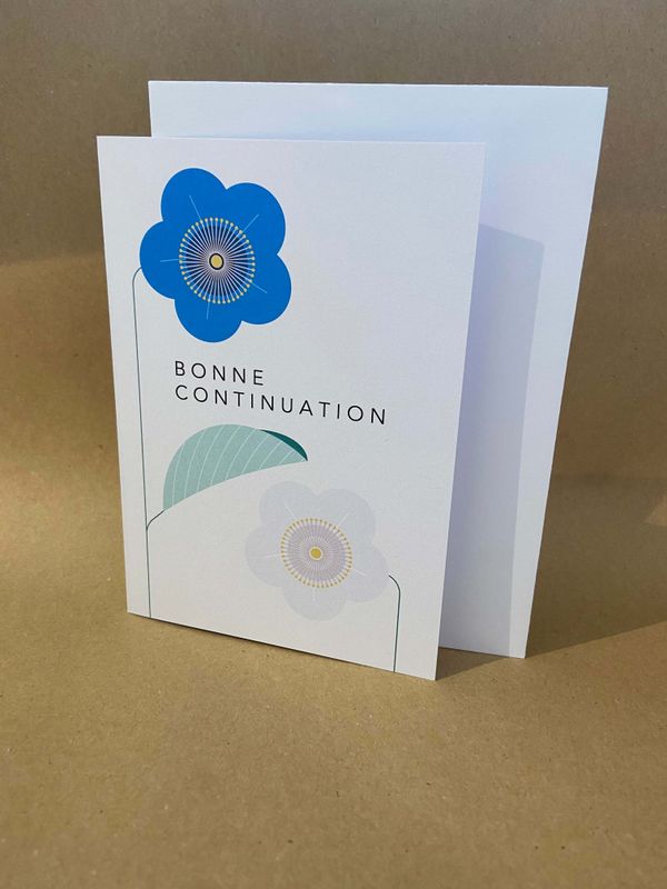 Carte de vœux Particules - Bonne continuation fleurs