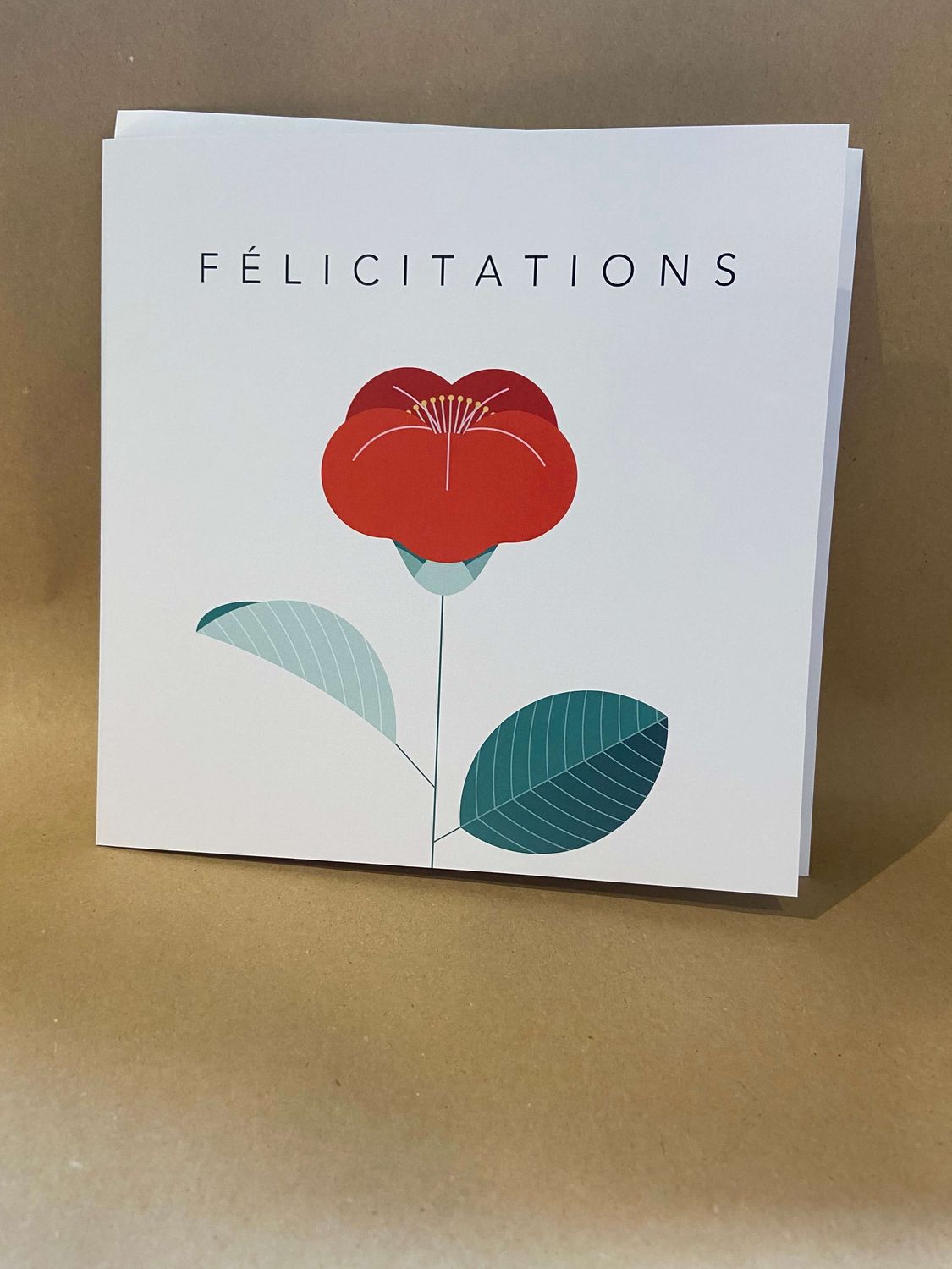 Grande carte de vœux Particules - Félicitations fleur