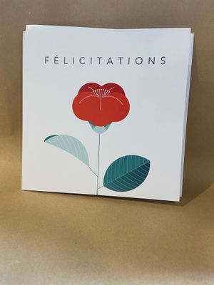 Grande carte de vœux Particules - Félicitations fleur